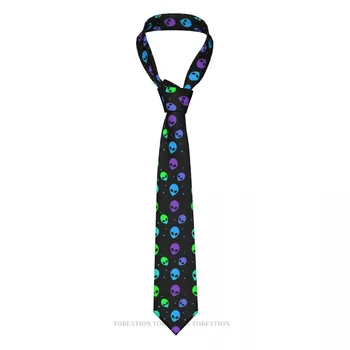 Красочный эстетичный мужской галстук Alien Classic из полиэстера шириной 8 см с принтом для косплея, аксессуар для вечеринки