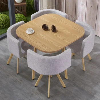 Кухонный круглый стол, набор стульев, мебель для столовой Comedor 4 Sillas, стол для маджонга в гостиной, деревянный обеденный стол, набор из 4 стульев