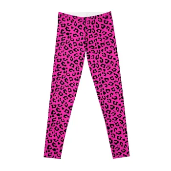 Леггинсы с рисунком под кожу розового леопарда, спортивная женская одежда для спортзала