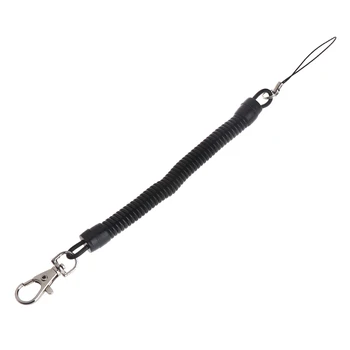 Металлический пружинный брелок с защитой от потери, Выдвижная веревка для ключей, банджи-шнур, брелок для ключей