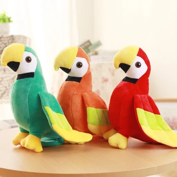 милая плюшевая игрушка с мультяшным попугаем, красочная мягкая кукла-попугай, детская игрушка в подарок на день рождения h2319