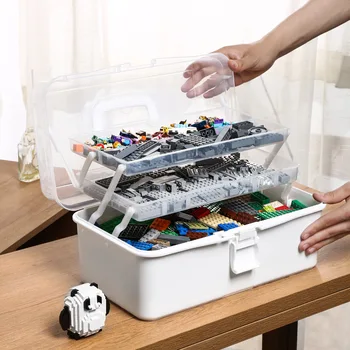 Многослойный ящик для хранения игрушек, Детские строительные блоки, коробка-органайзер, Классификация деталей головоломки, Контейнеры для хранения