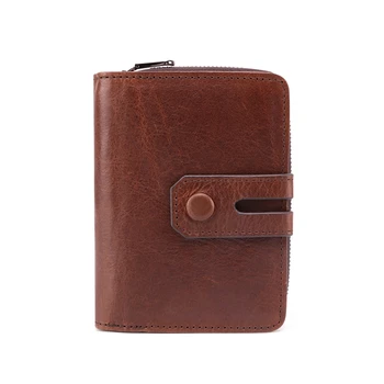 Многофункциональный кожаный мужской кошелек с противоугонной щеткой, сумка для нескольких карт, органайзер, повседневный модный мужской клатч-кошелек