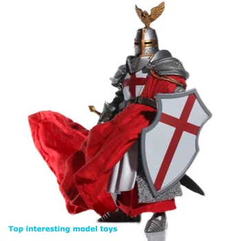 Модель аксессуаров для крестоносцев в красном длинном плаще в масштабе 1/12 для 6-7-дюймовой фигурки Mythic Legion The Knight Warriors, куклы
