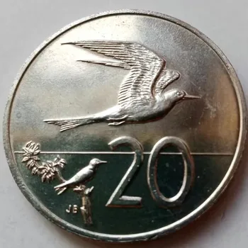 Монета островов Кука в 20 очков 1983 года британской королевы Диаметр 28 мм Абсолютно новая