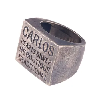 Мужское кольцо BOCAI из нового серебра 925 пробы ручной работы, то же самое старое квадратное кольцо с буквами, мужское серебряное кольцо