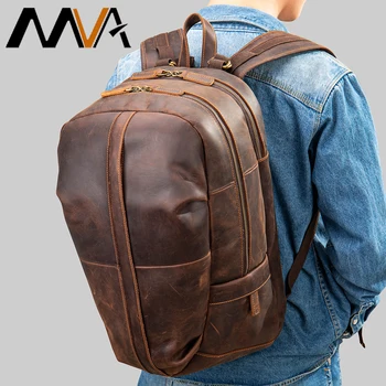 Мужской рюкзак из натуральной кожи MVA, Персонализированный Винтажный рюкзак для ноутбука, Дорожные рюкзаки, Кожаный рюкзак для мужчин, подарок для него Нее