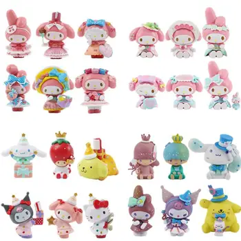 Набор игрушек Sanrio Серии Trojan Horse KT Cat Kuromi Cinnamoroll Melody, Фигурки аниме, Кукла с небольшим орнаментом, Аксессуары для поделок, Подарки
