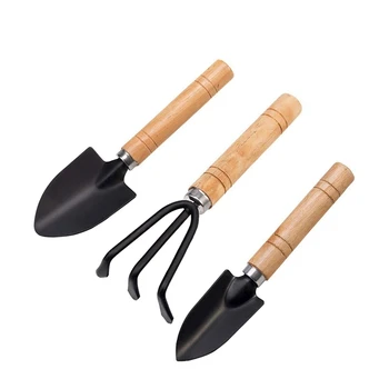 Набор из 6 Мини-садовых инструментов Ручные инструменты для посадки Растений Маленькая лопата Грабли Лопата с деревянной ручкой Инструменты для посадки растений