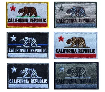 Нашивки с вышитыми флагами Калифорнии, военный боевой тактический боевой дух, аппликации на рюкзак Ourdoor для значков одежды