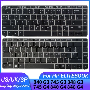 НОВАЯ клавиатура для ноутбука США/Великобритании/Испании HP EliteBook 840 G3 745 G3 745 G4 840 G4 848 G3 848 G4 819877-001 819876-031 819876-071