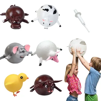 Новинка TPR, детские игрушки, выдувающие забавную декомпрессионную тревогу, водяной шар, сжимающий мяч, Надувные игрушки, выдувающие животных