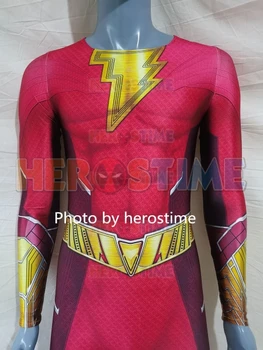 Новый костюм супергероя Shazam 2 для косплея, костюм Зентаи из спандекса для вечеринки в честь Хэллоуина, костюм для косплея, комбинезон