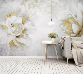 обои wellyu papel de parede на заказ 3d фотообои обои современный минималистичный садовый цветок золотая роза ТВ фон обои