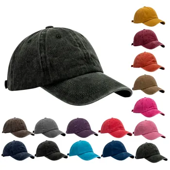 Однотонная весенне-летняя кепка, женская бейсболка с хвостиками, Модные шляпы, мужская бейсболка, хлопковая уличная простая повседневная кепка с козырьком Vintag