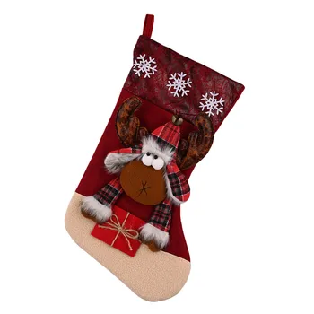 Оптовые Рождественские чулки, носки с конфетами, подарочные держатели, сумка для конфет Санта Клауса Каваи, Рождественские подарки для детей, Бесплатная Доставка