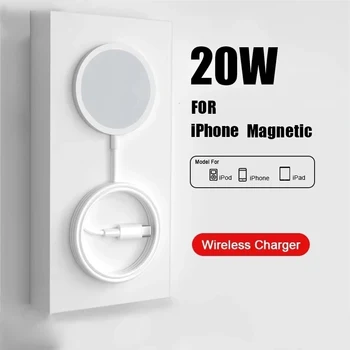 Оригинальное магнитное беспроводное зарядное устройство мощностью 20 Вт для быстрой зарядки Apple iPhone 14 13 12 11 Pro Max mini XR X XS 8 Plus Аксессуары USB C.