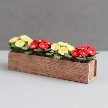 Оригинальный мини-кукольный домик 1: 12, украшение сада цветочным кустарником, Кукольный домик для растений в горшках, Компактный Декоративный
