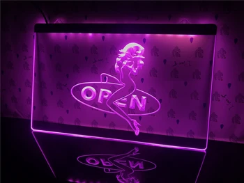 Открытая Вывеска Паба-Бара для Сексуальных Девушек Open Sexy Sex Girls LED Neon Light Sign -I033