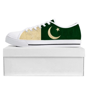Пакистанский Флаг Низкие Кроссовки Высокого Качества С Высоким Берцем Мужские Женские Подростковые Парусиновые Кроссовки Pakistan Prode Повседневная Обувь Для Пары На Заказ