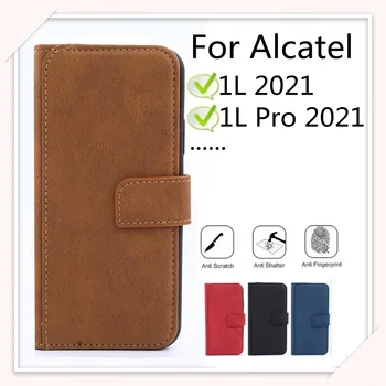 Подставка Бизнес-Кобура Для Alcatel 1L 2021 Бумажник Флип Кожаный Чехол Для Alcatel 1L Pro 2021 Alcatel1L 1LPro чехол для телефона Кожаная сумка