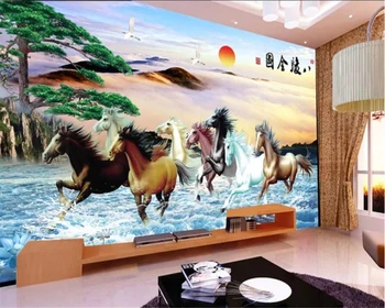 Пользовательские обои 3D behang solid mural eight Jun полное изображение гостеприимной сосны ТВ фон стены гостиной спальни обои