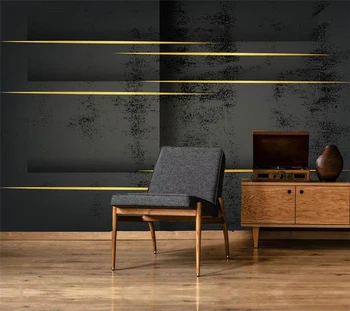 Пользовательские обои 3d скандинавская минималистичная индивидуальность абстрактная геометрическая золотая линия Обои ТВ фон стена отель парикмахерская фреска
