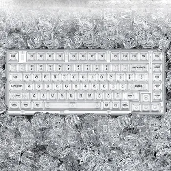 Прозрачная механическая клавиатура с подсветкой RGB, 82 клавиши белого цвета, механический переключатель с возможностью ГОРЯЧЕЙ замены, проводная клавиатура для геймера