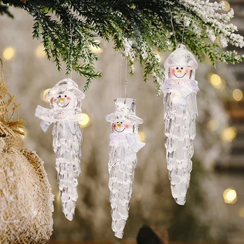 Рождественская имитация Снеговика Ледяные подвески Рождественская Елка Подвесной Орнамент Поддельная Сосулька Зимняя Вечеринка Рождество Новогоднее украшение