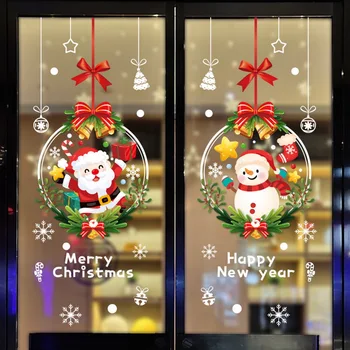 Рождественская Наклейка На Окно Веселые Рождественские Украшения Для Дома Рождественский Орнамент Xmas Navidad Натальные Подарки Новый Год 2024