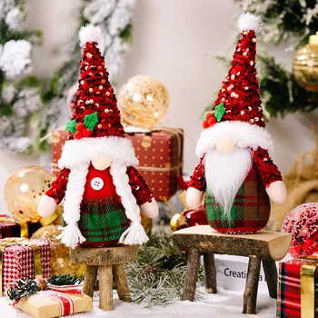 Рождественское украшение, мягкая игрушка-гном, лесной старик, рождественские украшения, принадлежности для праздничной вечеринки, рождественские украшения для дома 2022