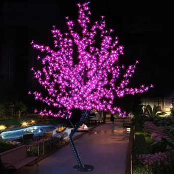 Светодиодная Водонепроницаемая Уличная Ландшафтная лампа для сада с имитацией персикового дерева 1,5 м 480LED Вишневые гирлянды для украшения сада