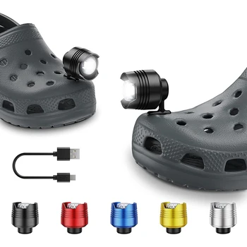 Светодиодная Подсветка для Обуви Croc IPX5 Водонепроницаемая Обувь Освещает Фары для Хакинга Light for Adults Kids Decoration Funny Shoe