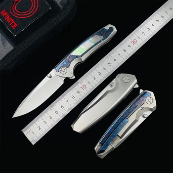 Складной нож INFINITE Tattoo с лезвием M390 и титановой ручкой для кемпинга, охоты, карманной кухни, Фруктовых ножей, EDC инструмента