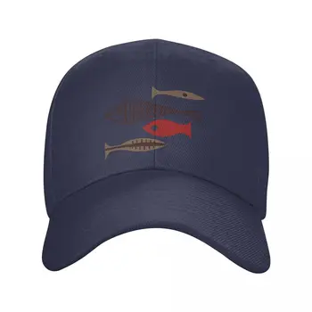 Современная рыбка середины века, бежево-коричневая, коричнево-коричневая, красная бейсболка в сеточку, шляпа роскошного бренда, мужская кепка, женская кепка роскошного бренда