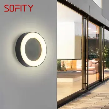 Современный настенный светильник SOFITY Outdoor Простые светодиодные винтажные бра Водонепроницаемые круглые для декора освещения балкона коридора внутреннего двора