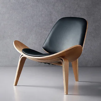 Стул в скандинавском стиле, стул с улыбающейся раковиной, простой диван, кресло для отдыха, Фанерная ткань, мебель для гостиной Silla Comedor