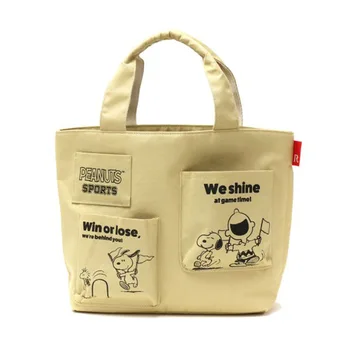 Сумка-тоут Kawaii Snoopy с рисунком аниме, сумка через плечо с несколькими карманами, мультяшный щенок, портативная сумка для хранения большой емкости для подарка для девочек