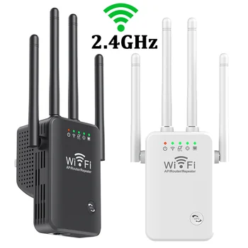 Усилитель сигнала Wi-Fi 2,4 ГГц, удлинители Wi-Fi, усилитель сигнала 300 Мбит/с, простая настройка, 4 антенны дальнего действия для дома с портом Ethernet