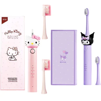 Электрическая зубная щетка Kawaii Sanrio Hello Kitty Kuromi для взрослых и детей с перезаряжаемой мягкой щетиной, автоматическая водонепроницаемая зубная щетка