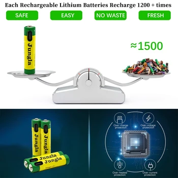 100% Reale Kapazität 1,5 V AAA 4800mAh USB Aufladbare Li-Ion Batterie Für Fernbedienung Drahtlose Maus + Lade Linie Изображение 2