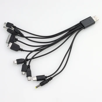 100шт USB-кабель 20 см 10 в 1, Многофункциональный многопортовый кабель для зарядного устройства для телефона, провод Изображение 2