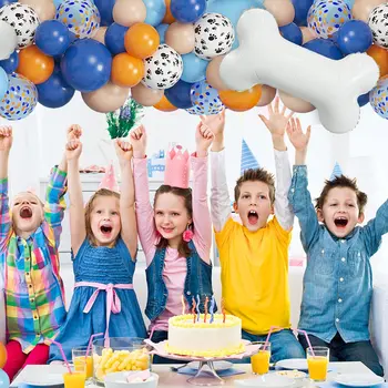 121 шт. синих принадлежностей для вечеринки по случаю Дня рождения, воздушных шаров, гирлянды, воздушных шаров с собачьей лапой, арки, воздушных шаров для мальчиков и девочек, украшений для детского душа. Изображение 2