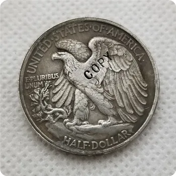 1917-Е годы (OBV) Walking Liberty КОПИЯ монеты в полдоллара памятные монеты-реплики монет, медали, монеты для коллекционирования Изображение 2