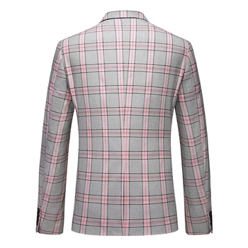 2023 новый весенне-осенний мужской топ, клетчатый пиджак, деловой повседневный тренд, красивый, все соответствует моде Изображение 2