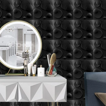 3D наклейка на стену 30x30 см, декоративные обои для гостиной, настенная роспись, водонепроницаемая 3D форма для стеновой панели, ванная комната, кухня, 3D форма для потолка Изображение 2
