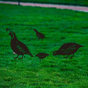 4 части статуи птицы и животного, кол во дворе, реалистичные садовые украшения для дорожки Изображение 2