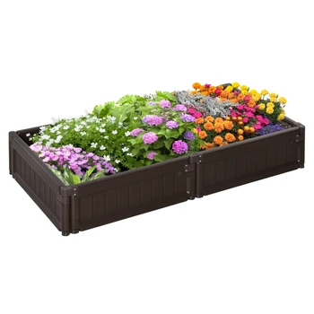 48,5-дюймовая пластиковая клумба для выращивания цветов, трав, овощей для сада, заднего двора Изображение 2
