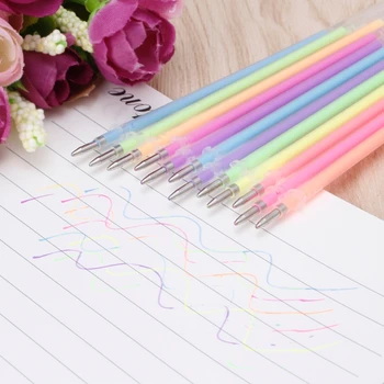 48 цветов, гелевые чернила 0,38 мм, заправки для ручек с блестящими металлическими неоновыми пастельными канцелярскими принадлежностями Изображение 2