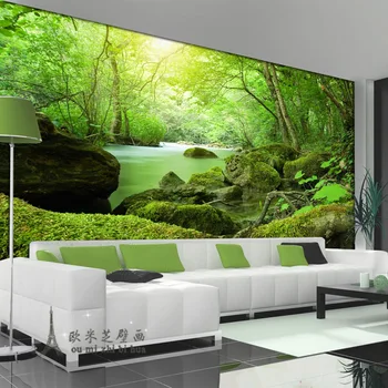 beibehang papel de parede 3D свежие обои мост в джунглях спальня гостиная ТВ стена диван фон большая бесшовная фреска Изображение 2